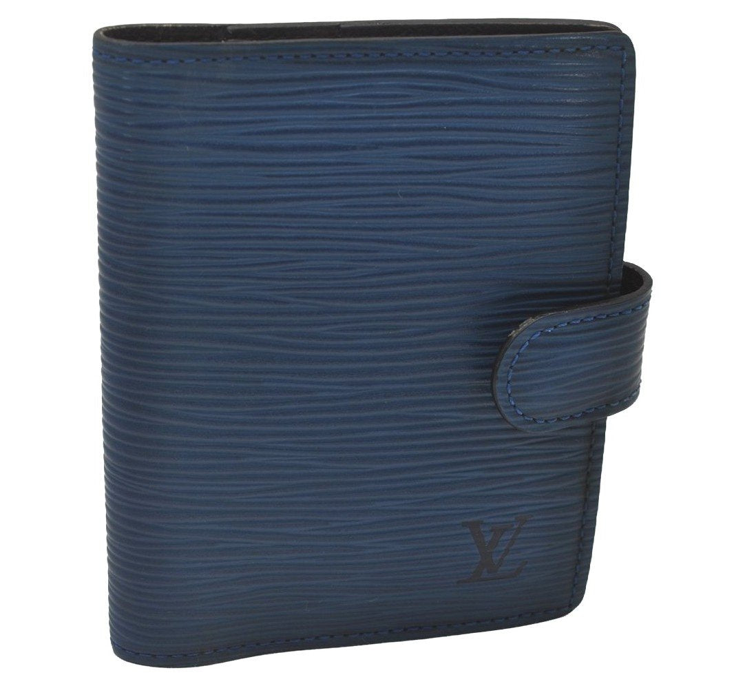 Authentic Louis Vuitton Epi Mini Agenda Notebook Cover Blue R20075 LV 3959I
