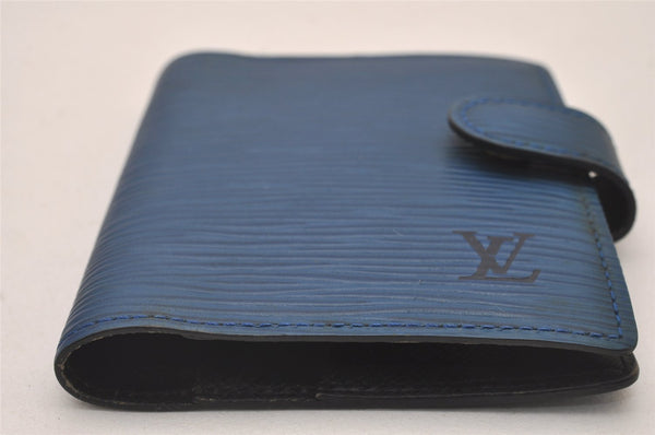 Authentic Louis Vuitton Epi Mini Agenda Notebook Cover Blue R20075 LV 3959I