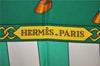 Authentic HERMES Carre 90 Scarf "CHOCS EN PLUMES" Silk Green Box 3960D