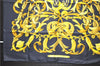 Authentic HERMES Carre 90 Scarf "LE MORS A LA CONETABLE" Silk Black 3961D