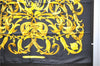 Authentic HERMES Carre 90 Scarf "LE MORS A LA CONETABLE" Silk Black 3961D