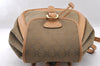 Authentic GUCCI Drawstring Backpack GG Canvas Leather Brown Junk 3961I