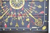 Authentic HERMES Carre 90 Scarf "LES CLES" Silk Black 3962D