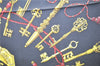 Authentic HERMES Carre 90 Scarf "LES CLES" Silk Black 3962D