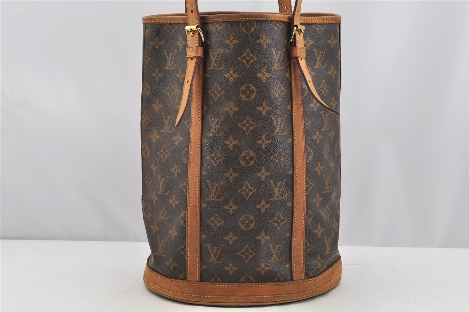 Authentic Louis Vuitton Monogram Bucket GM Shoulder Tote Bag M42236 Junk 3962I
