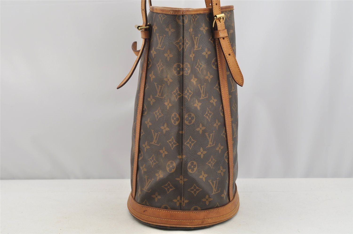 Authentic Louis Vuitton Monogram Bucket GM Shoulder Tote Bag M42236 Junk 3962I