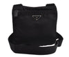 Authentic PRADA Nylon Tessuto Leather Shoulder Cross Body Bag Purse Black 3965I