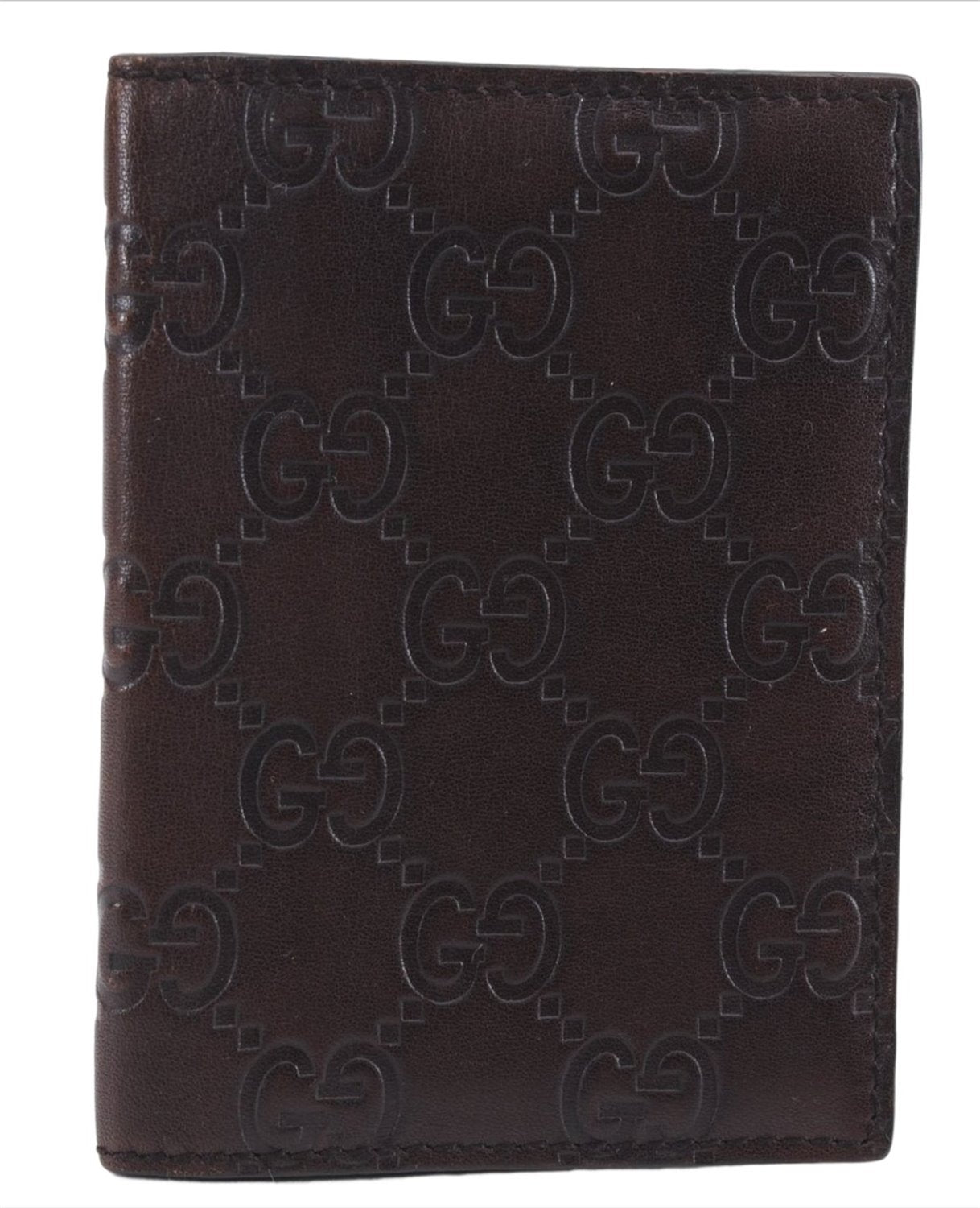 Authentic GUCCI Guccissima Card Case GG Leather 146230 Brown 3966E