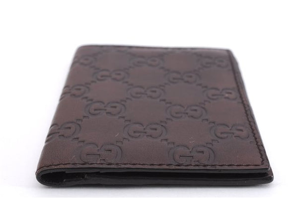 Authentic GUCCI Guccissima Card Case GG Leather 146230 Brown 3966E