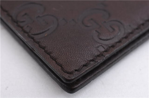 Authentic GUCCI Guccissima Card Case GG Leather 146230 Brown 3966E