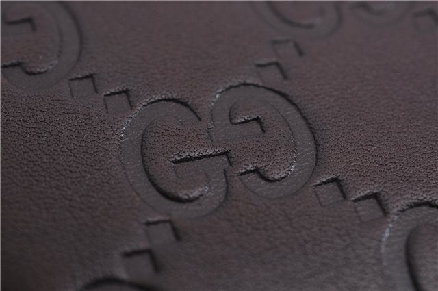 Authentic GUCCI Guccissima Card Case GG Leather 146230 Brown 3966E
