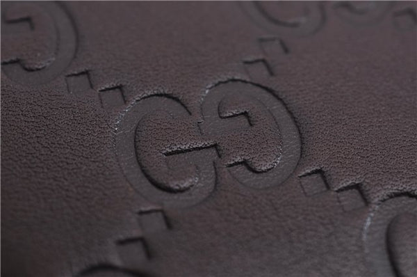 Authentic GUCCI Guccissima Card Case GG Leather 146230 Brown 3966E