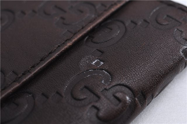 Authentic GUCCI Guccissima Card Case GG Leather 146230 Brown 3966E