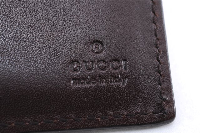 Authentic GUCCI Guccissima Card Case GG Leather 146230 Brown 3966E