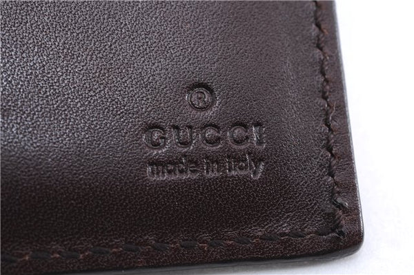 Authentic GUCCI Guccissima Card Case GG Leather 146230 Brown 3966E