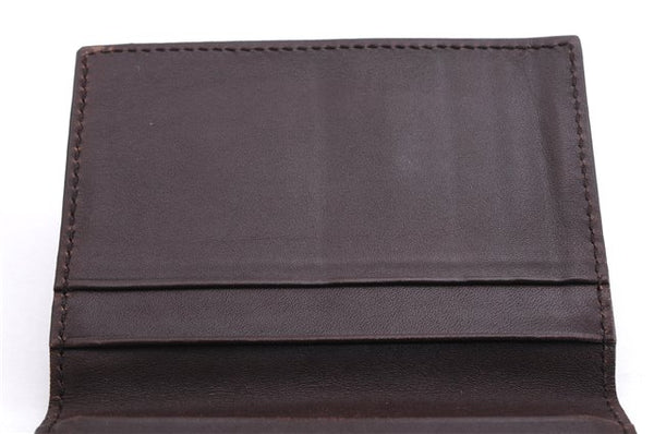 Authentic GUCCI Guccissima Card Case GG Leather 146230 Brown 3966E