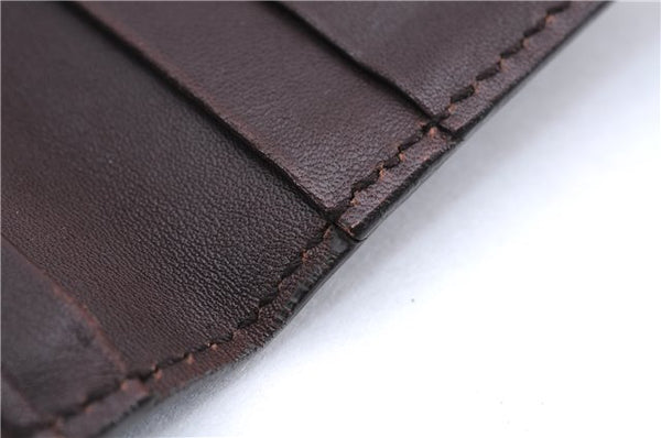 Authentic GUCCI Guccissima Card Case GG Leather 146230 Brown 3966E