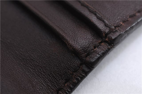 Authentic GUCCI Guccissima Card Case GG Leather 146230 Brown 3966E