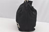 Authentic FENDI Vintage Shoulder Hand Bag Purse Jersey Leather Black 3966I