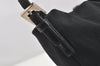 Authentic FENDI Vintage Shoulder Hand Bag Purse Jersey Leather Black 3966I