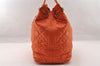 Authentic Christian Dior Panarea Cannage Tote Bag PVC Leather Orange CD 3967I