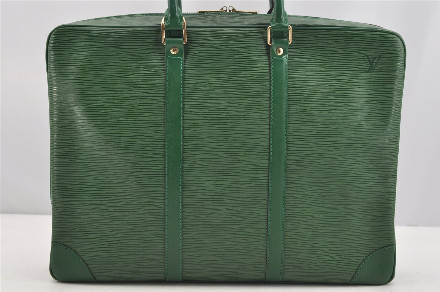 Authentic Louis Vuitton Epi Porte Documents Voyage Briefcase M54474 Green  3968I