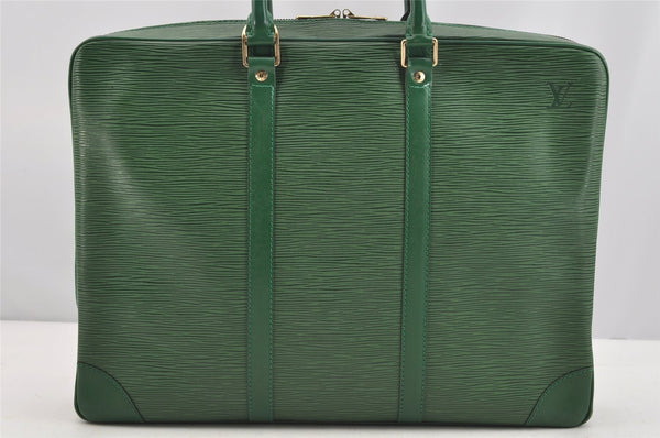 Authentic Louis Vuitton Epi Porte Documents Voyage Briefcase M54474 Green  3968I