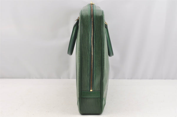 Authentic Louis Vuitton Epi Porte Documents Voyage Briefcase M54474 Green  3968I