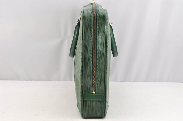Authentic Louis Vuitton Epi Porte Documents Voyage Briefcase M54474 Green  3968I
