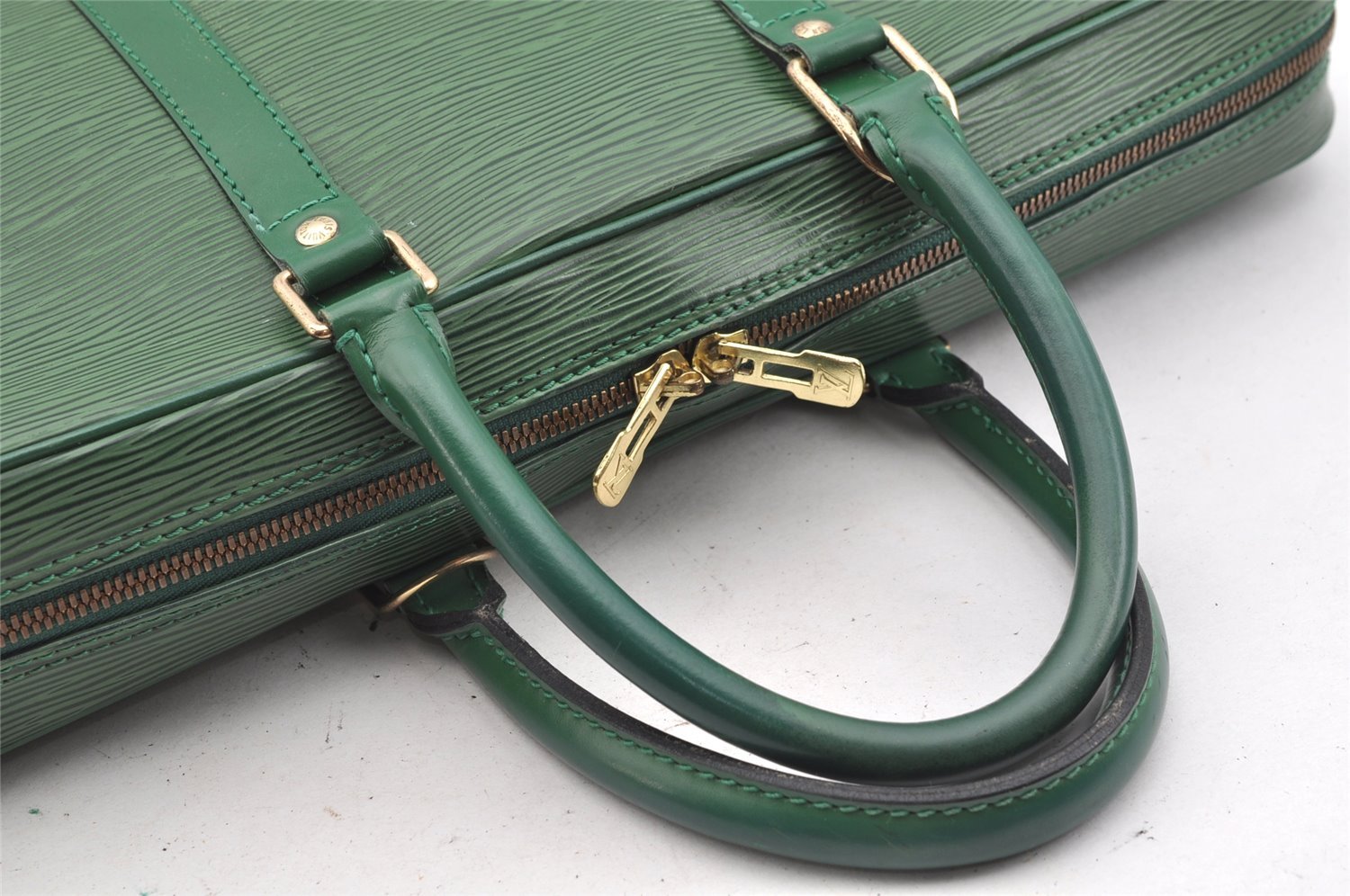 Authentic Louis Vuitton Epi Porte Documents Voyage Briefcase M54474 Green  3968I