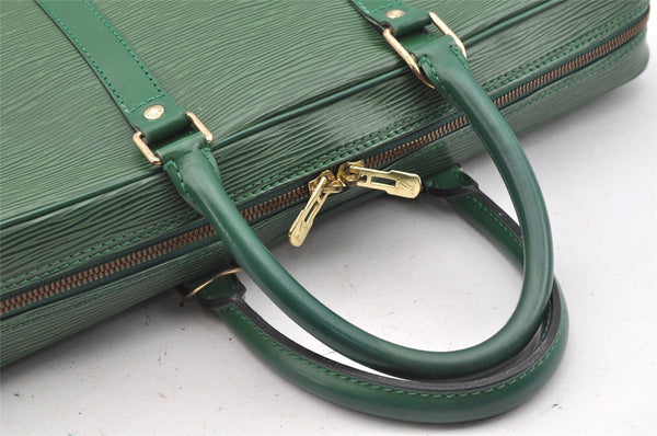 Authentic Louis Vuitton Epi Porte Documents Voyage Briefcase M54474 Green  3968I