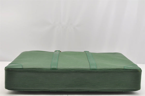 Authentic Louis Vuitton Epi Porte Documents Voyage Briefcase M54474 Green  3968I