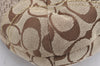 Authentic COACH Signature Shoulder Hand Bag Canvas Leather F12316 Brown 3969I