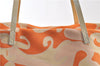 Authentic FENDI Camouflage Pattern Shoulder Tote Bag Satin Leather Orange 3971D