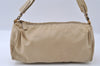 Authentic PRADA Nylon Tessuto Saffiano Leather Shoulder Hand Bag Beige 3971I