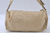 Authentic PRADA Nylon Tessuto Saffiano Leather Shoulder Hand Bag Beige 3971I