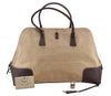 Authentic PRADA Vintage Canvas Leather Tote Hand Bag Beige 3973I