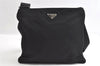 Authentic PRADA Nylon Tessuto Leather Shoulder Cross Body Bag Black 3975I