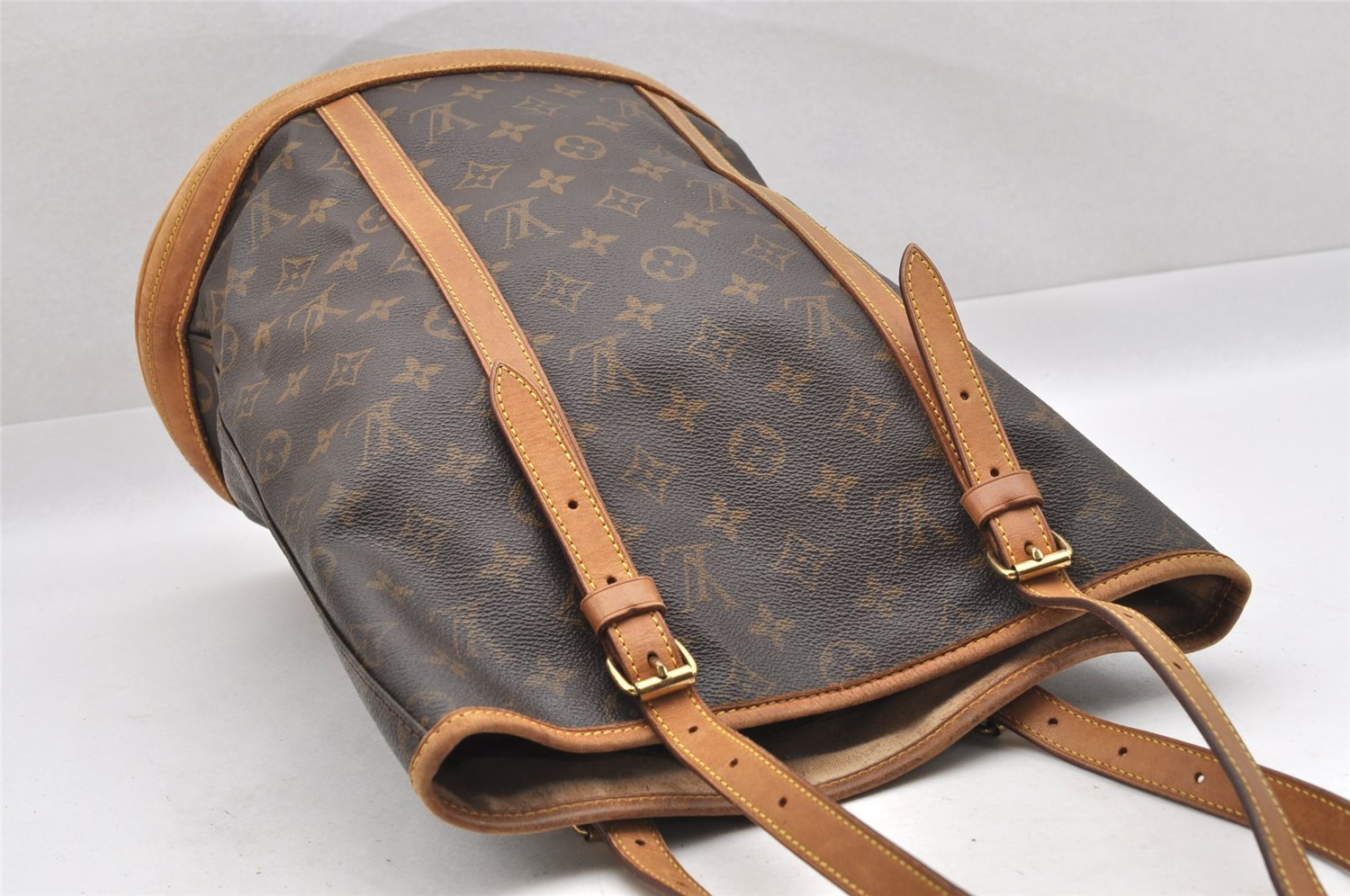 Authentic Louis Vuitton Monogram Bucket GM Shoulder Tote Bag M42236 Junk 3976I