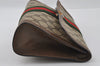 Authentic GUCCI Web Sherry Line Clutch Hand Bag GG PVC Leather Brown Junk 3977I