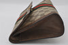 Authentic GUCCI Web Sherry Line Clutch Hand Bag GG PVC Leather Brown Junk 3977I