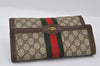 Authentic GUCCI Web Sherry Line Clutch Hand Bag GG PVC Leather Brown Junk 3977I