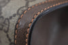 Authentic GUCCI Web Sherry Line Clutch Hand Bag GG PVC Leather Brown Junk 3977I