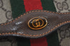 Authentic GUCCI Web Sherry Line Clutch Hand Bag GG PVC Leather Brown Junk 3977I
