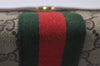 Authentic GUCCI Web Sherry Line Clutch Hand Bag GG PVC Leather Brown Junk 3977I
