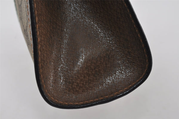 Authentic GUCCI Web Sherry Line Clutch Hand Bag GG PVC Leather Brown Junk 3977I