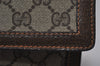 Authentic GUCCI Web Sherry Line Clutch Hand Bag GG PVC Leather Brown Junk 3977I