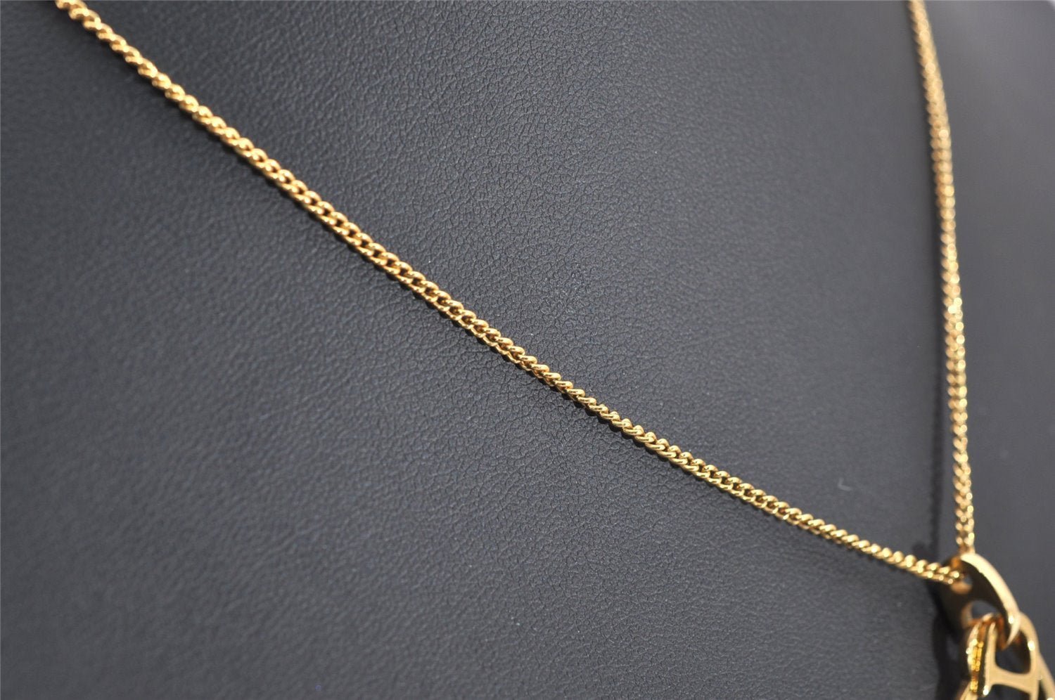 Authentic Christian Dior Vintage Gold Tone Chain Pendant Necklace CD 3979I