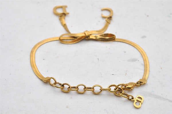 Authentic Christian Dior Vintage Chain Bracelet Gold Tone CD 3980I