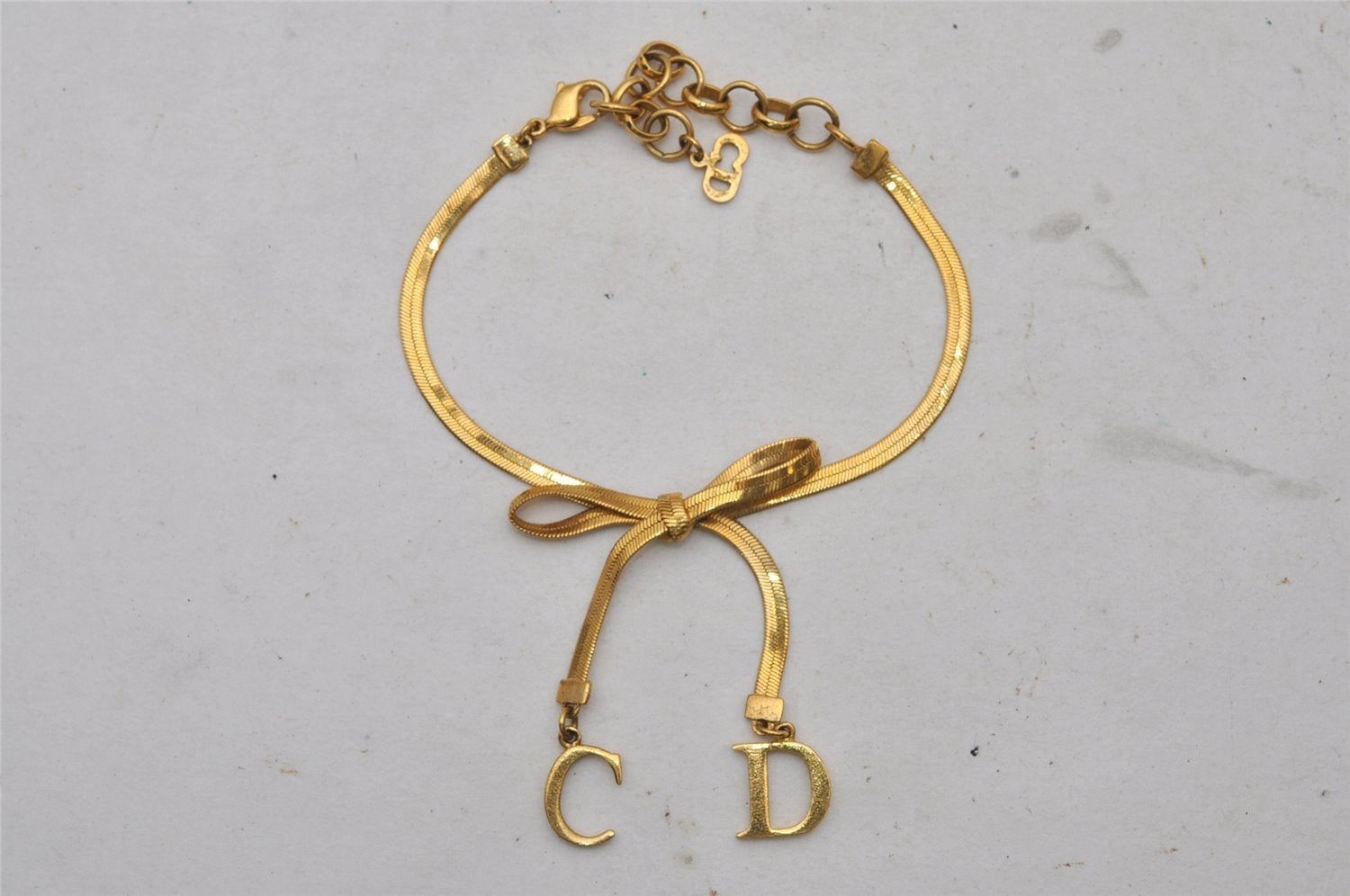 Authentic Christian Dior Vintage Chain Bracelet Gold Tone CD 3980I